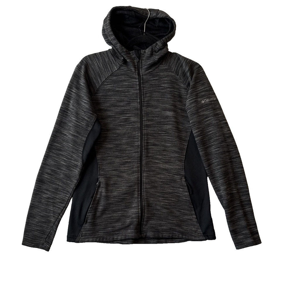 Columbia‎ Hoodie Womens L Gray Space Dye Full Zip Jacket Athletic Hiking Outdoor